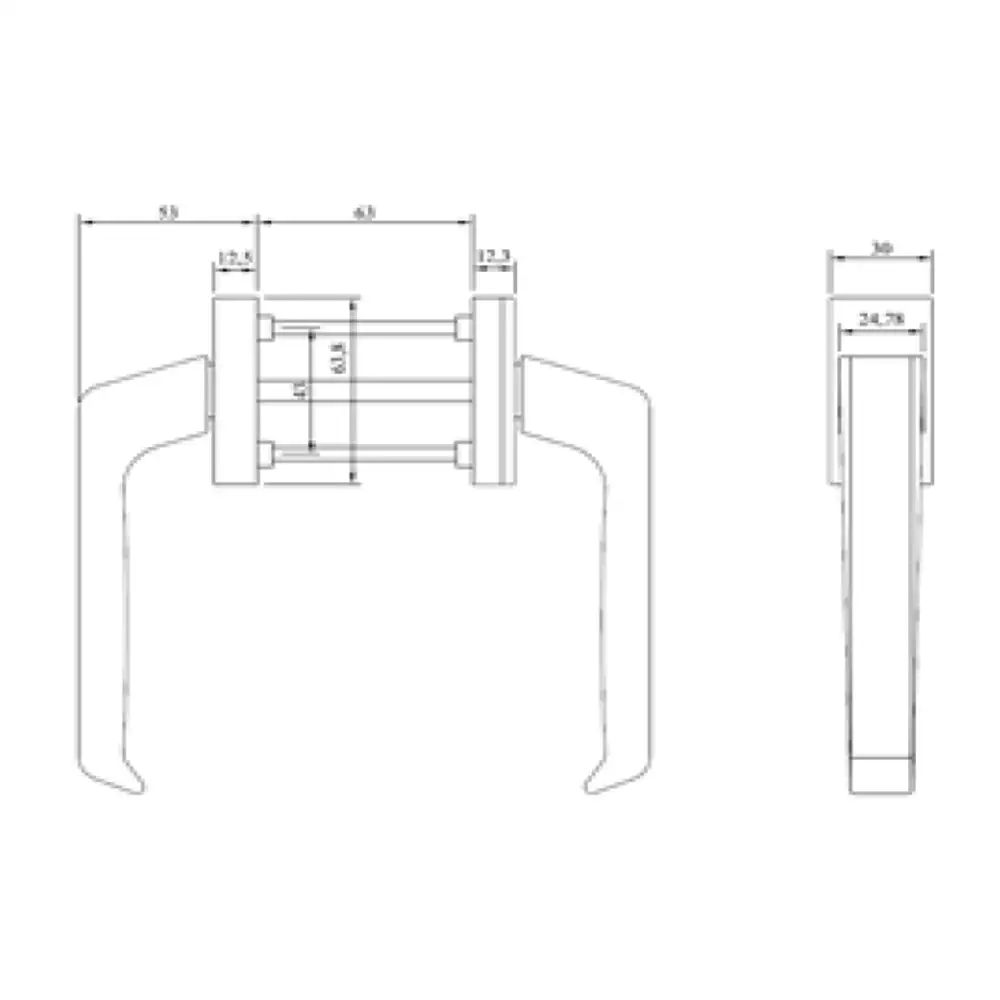 cdhs-1 upvc casement door handle drawing
